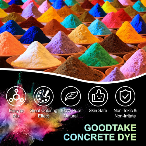 GOODTAKE pigment powder offers a range of concrete color palettes for customization.
