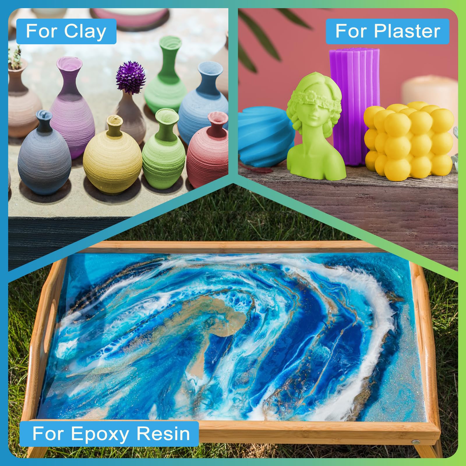 Multi-purpose iron oxide powder for indoor and outdoor projects.