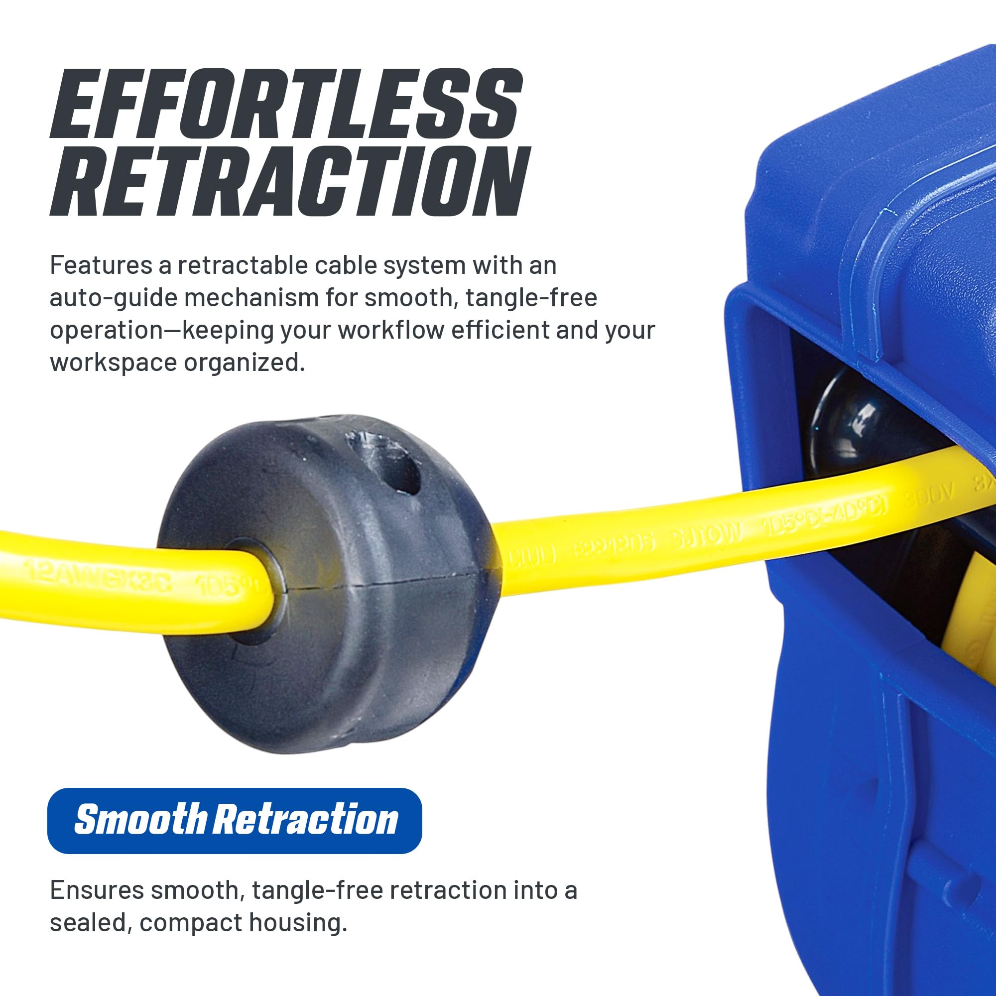 Goodyear extension cord reel includes circuit breaker for added operator protection