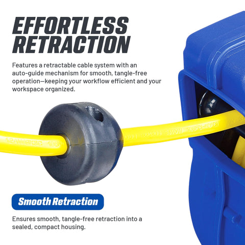 Goodyear extension cord reel includes circuit breaker for added operator protection
