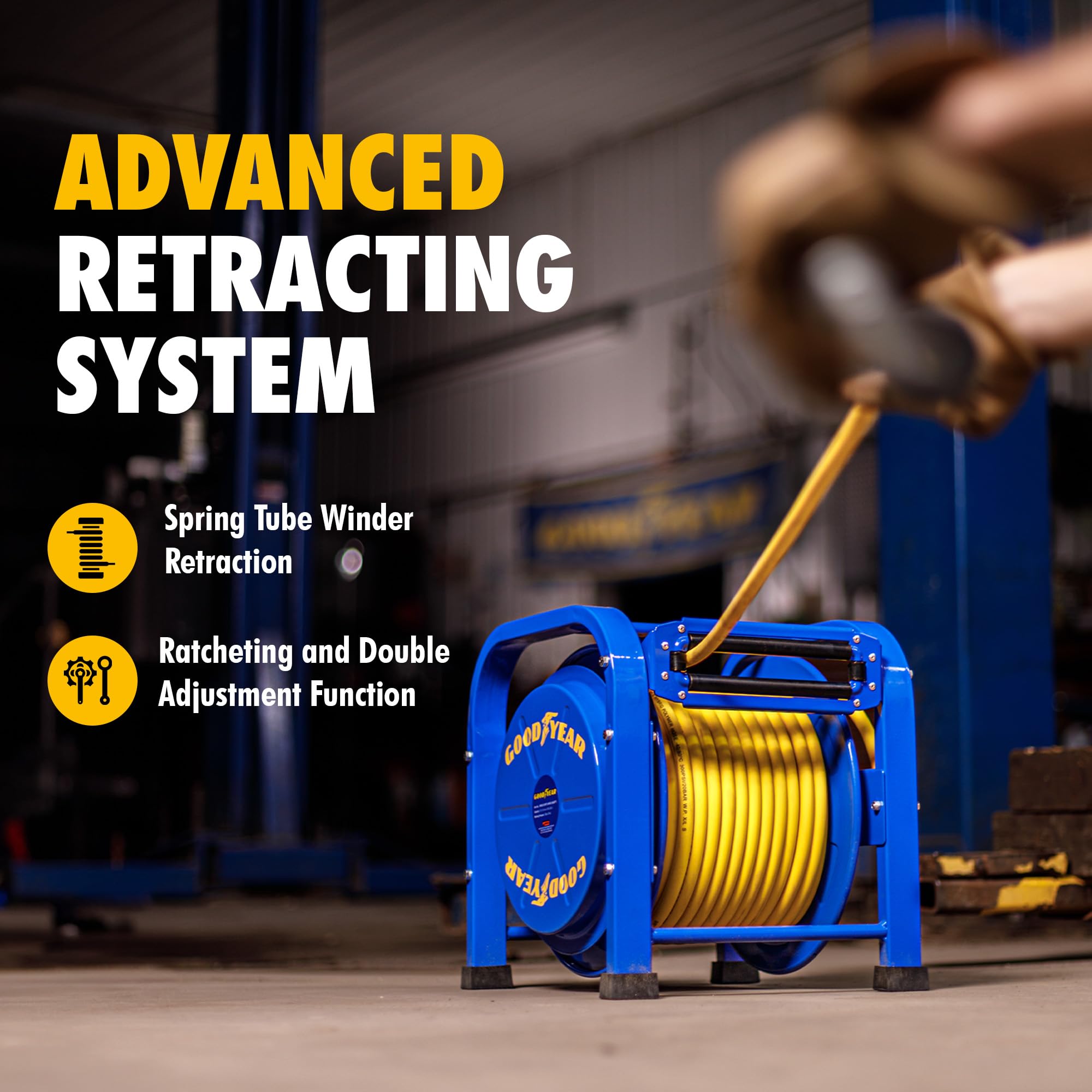 100 ft flex hybrid polymer hose stays flexible in all weather.