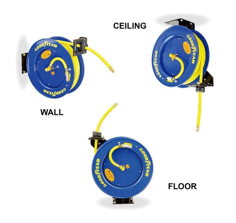 Goodyear non-snag rollers reduce hose wear during use.