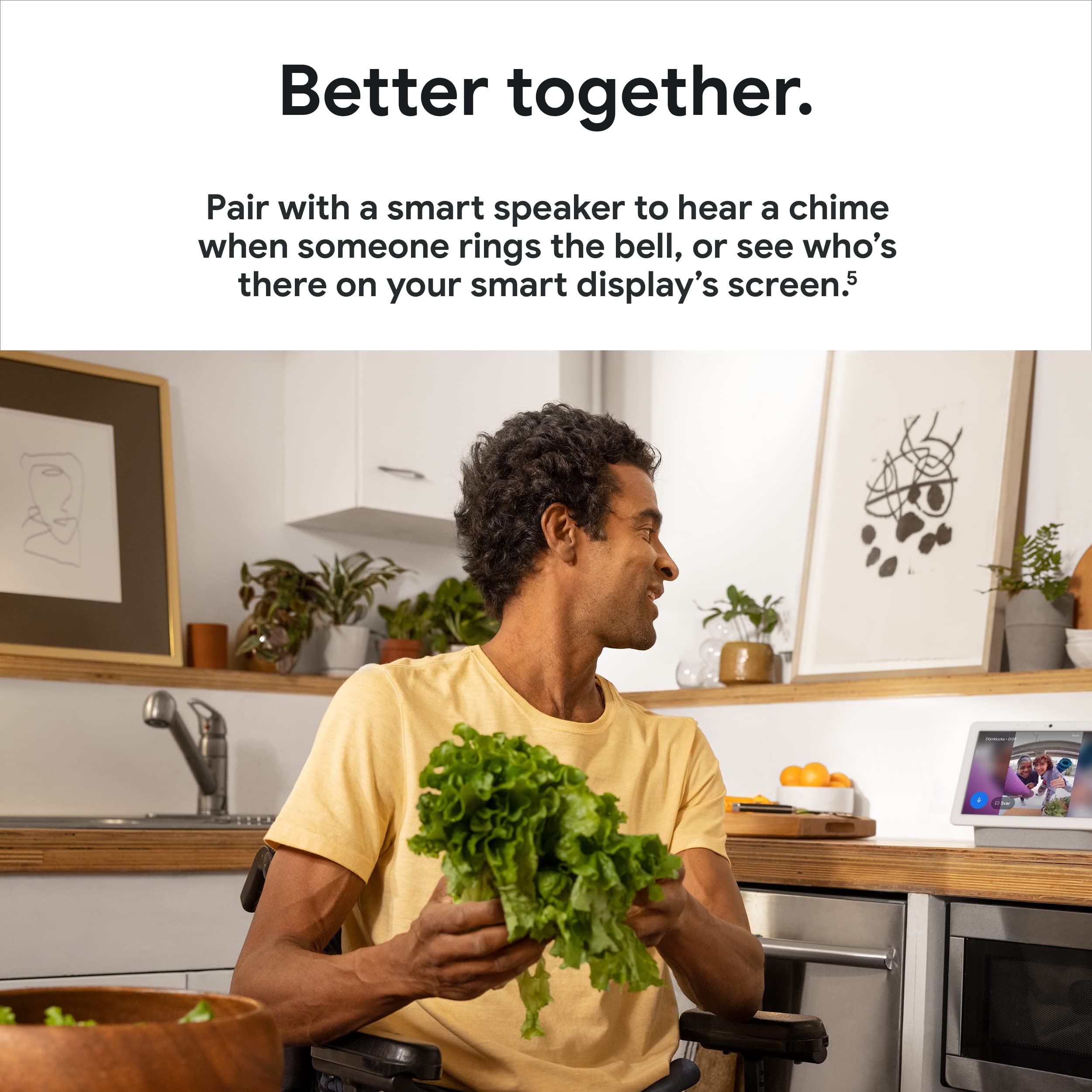 Google Nest Doorbell Battery head-to-toe view captures visitors clearly