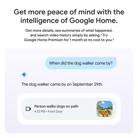 Google Nest Doorbell wired 2-Way Audio lets you speak to visitors remotely.