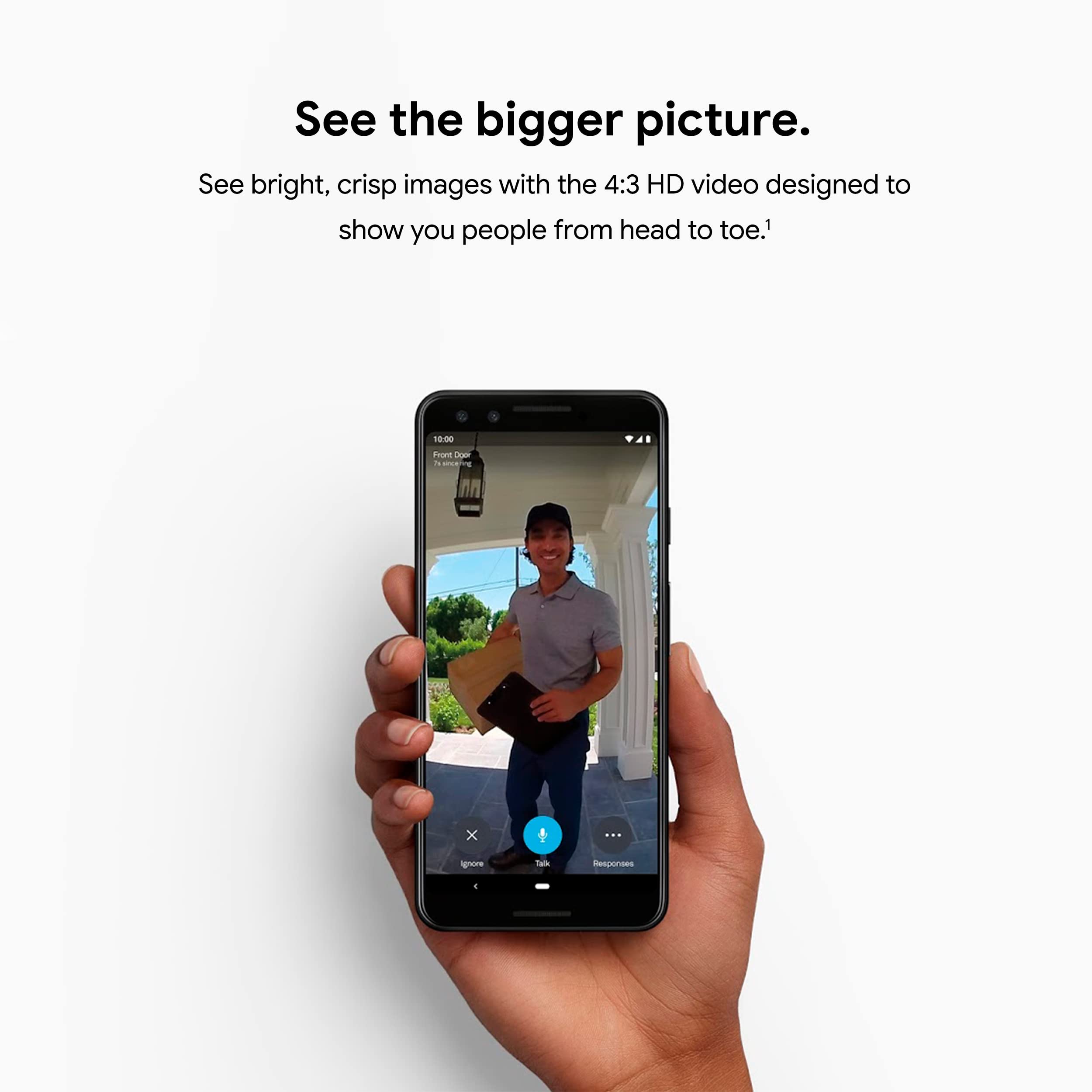 Google Nest Doorbell wired 24/7 streaming for continuous doorstep monitoring
