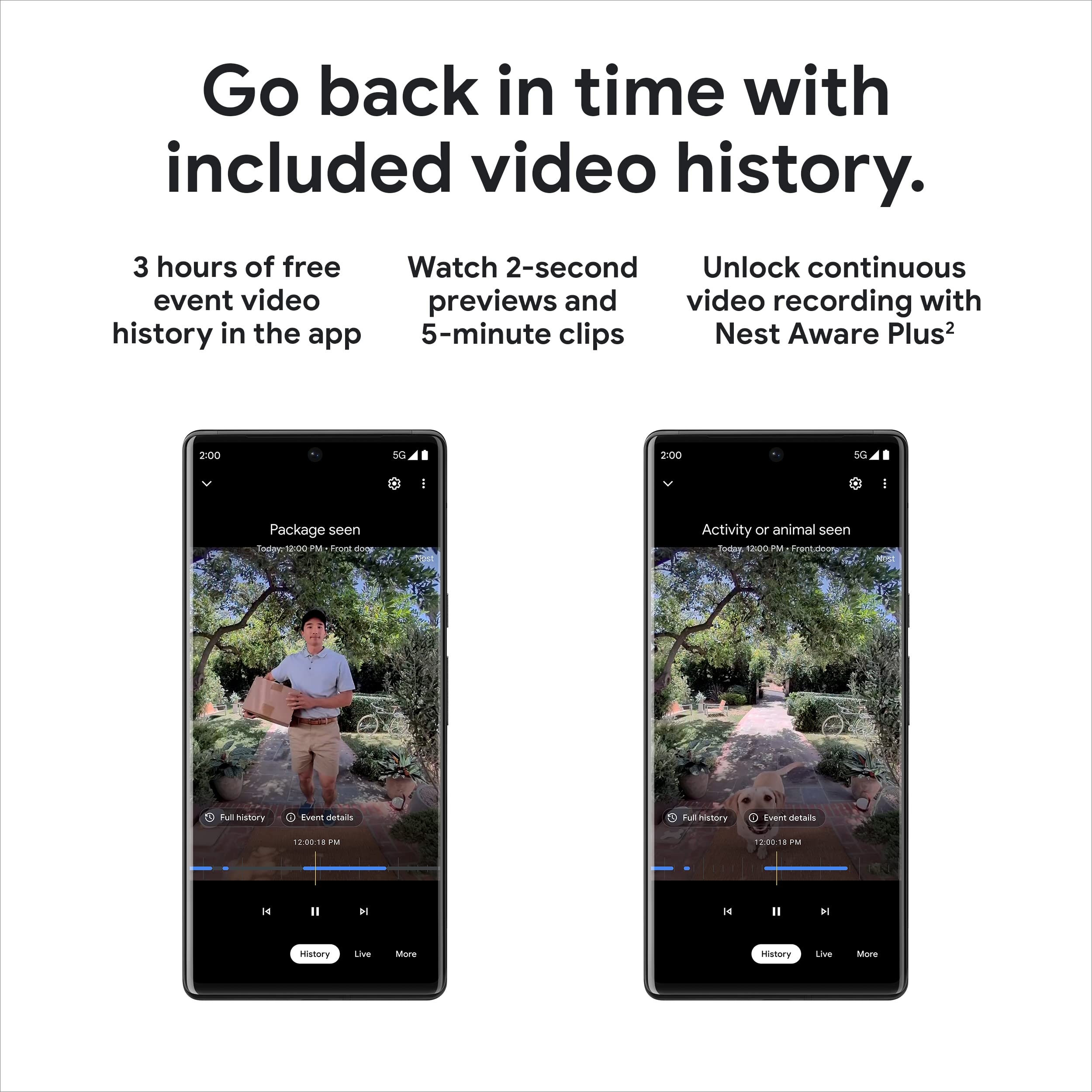 Google Nest Doorbell wired 2nd gen package alert flags delivered items at door