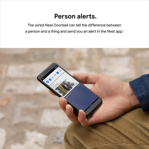 Google Nest Doorbell wired two-way talk enables remote conversation with guests
