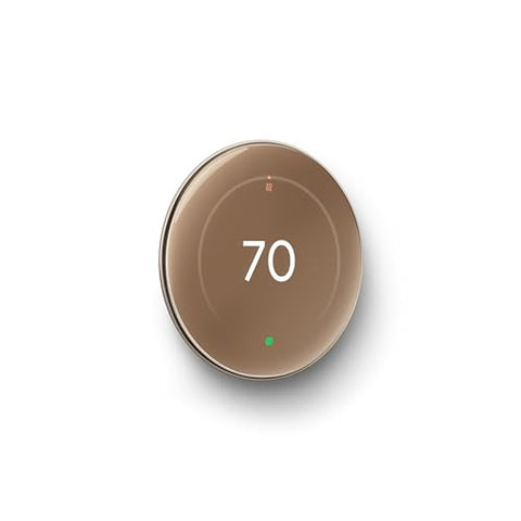 Google Nest Learning Thermostat 4th Gen with dynamic farsight shows room info from across the room.