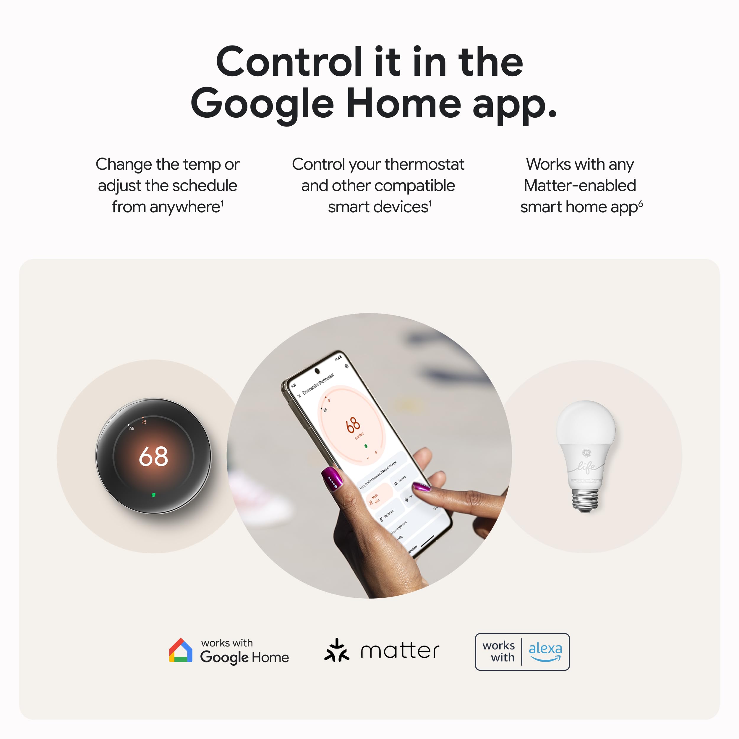 Google Nest energy savings visualization suggests efficient settings.