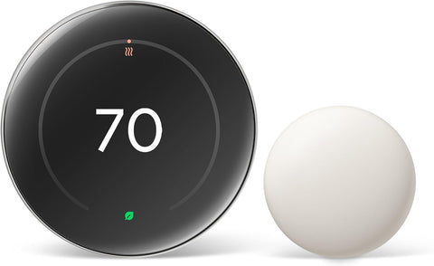 Google Nest Learning Thermostat Pro Edition polished silver front view for seamless home comfort control.