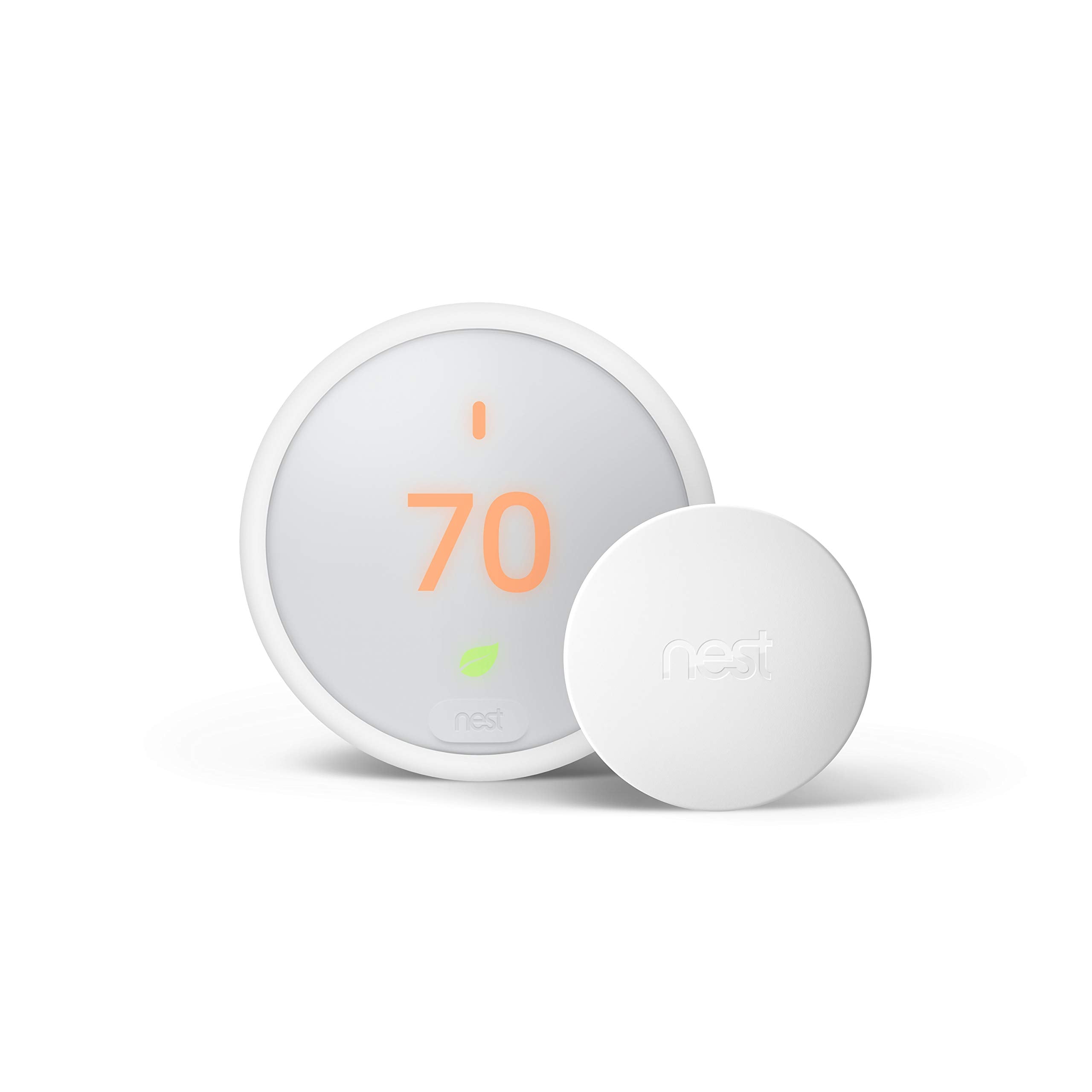 Google Nest Temperature Sensor powered by batteries for easy placement anywhere in the home.