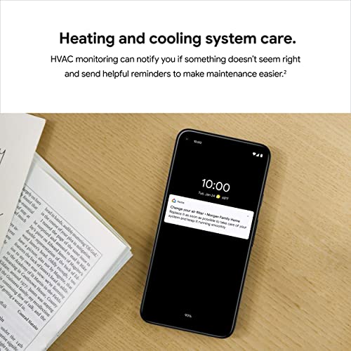 Google Nest Thermostat energy star badge signals efficiency.