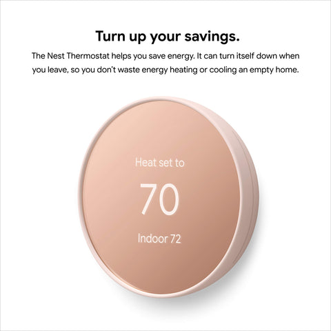 Google Nest Thermostat display close-up shows clear readings and quick access to settings.