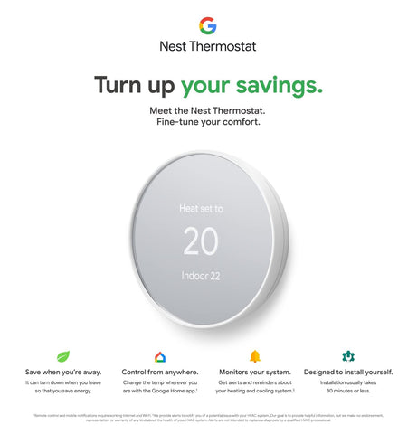 Google Nest Thermostat schedule view highlights personalized comfort.