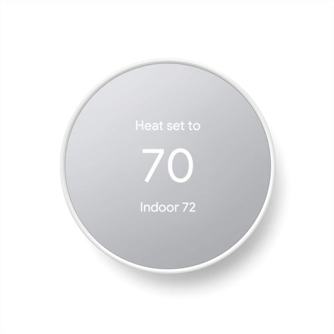 Google Nest Thermostat Snow front view for energy savings and control