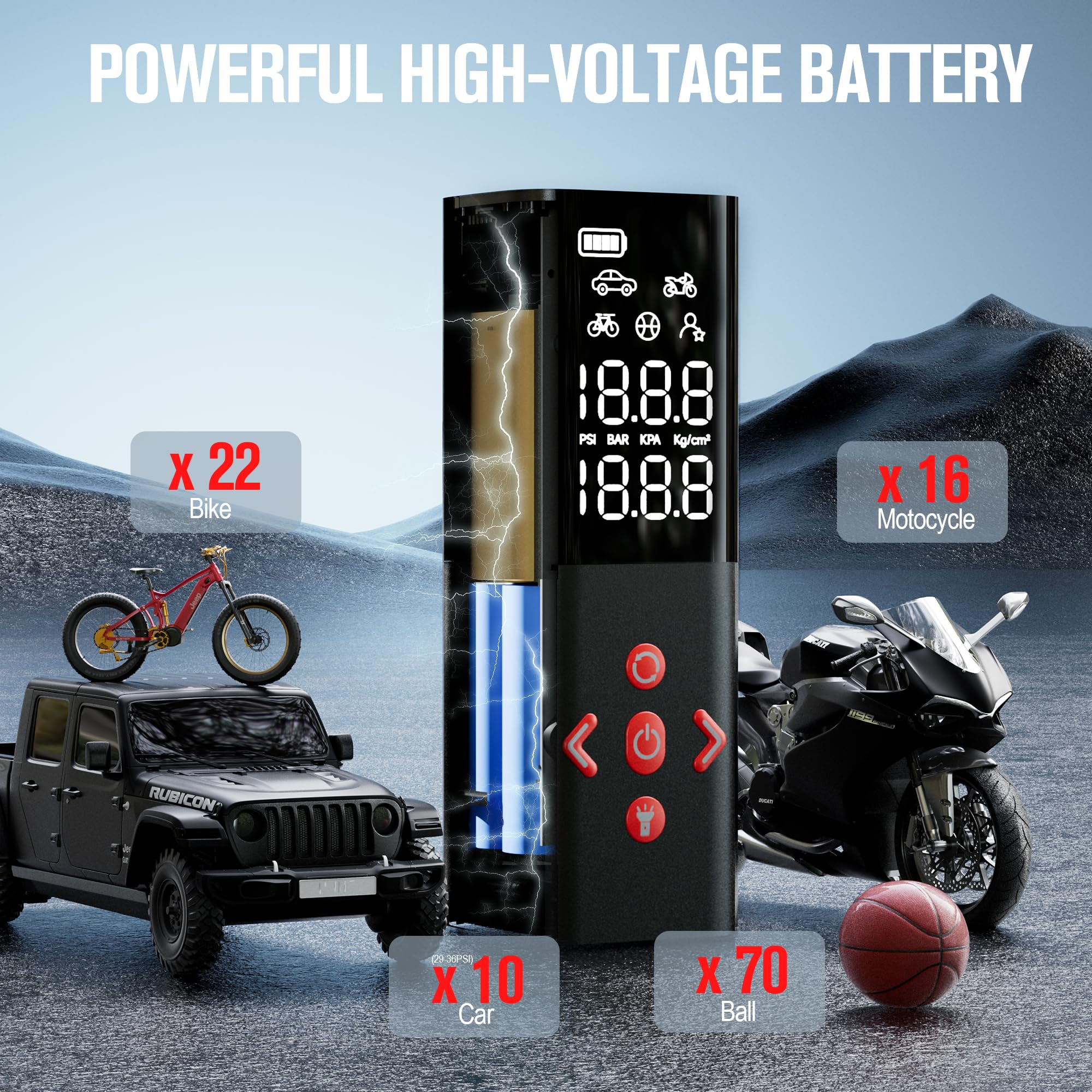 GOOLOO AP150 6000mAh battery enables wireless inflation anywhere.