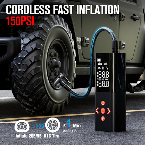 GOOLOO AP150 LED digital display shows real-time pressure for accurate inflation.