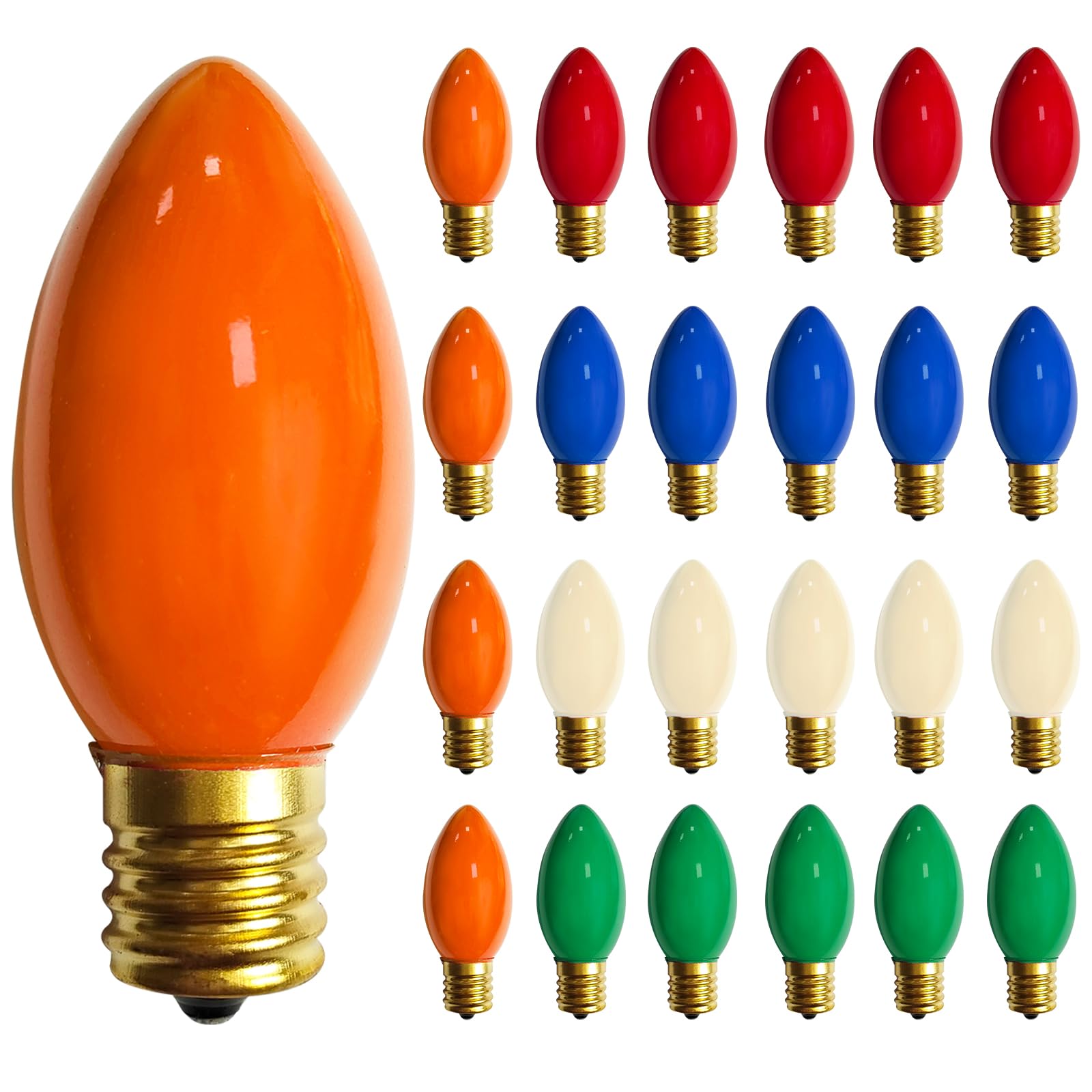 GOOTHY 25-pack C9 multicolor bulbs for outdoor lighting, vibrant festive ambiance