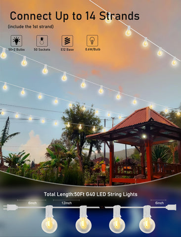 Goothy 52 G40 LED globe bulbs close-up show durable, shatterproof design.