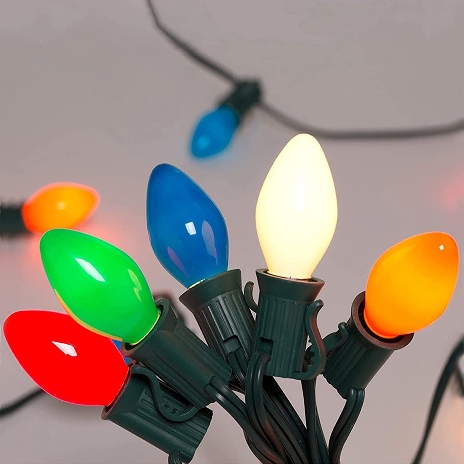 Goothy C7 LED multicolor lights on a tree for festive outdoor decor.