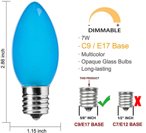 GOOTHY C9 multicolor bulbs with 7W and E17 base for vintage lights