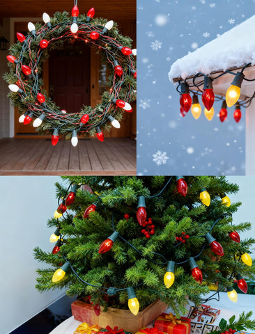 GOOTHY garden decor using outdoor Christmas lights
