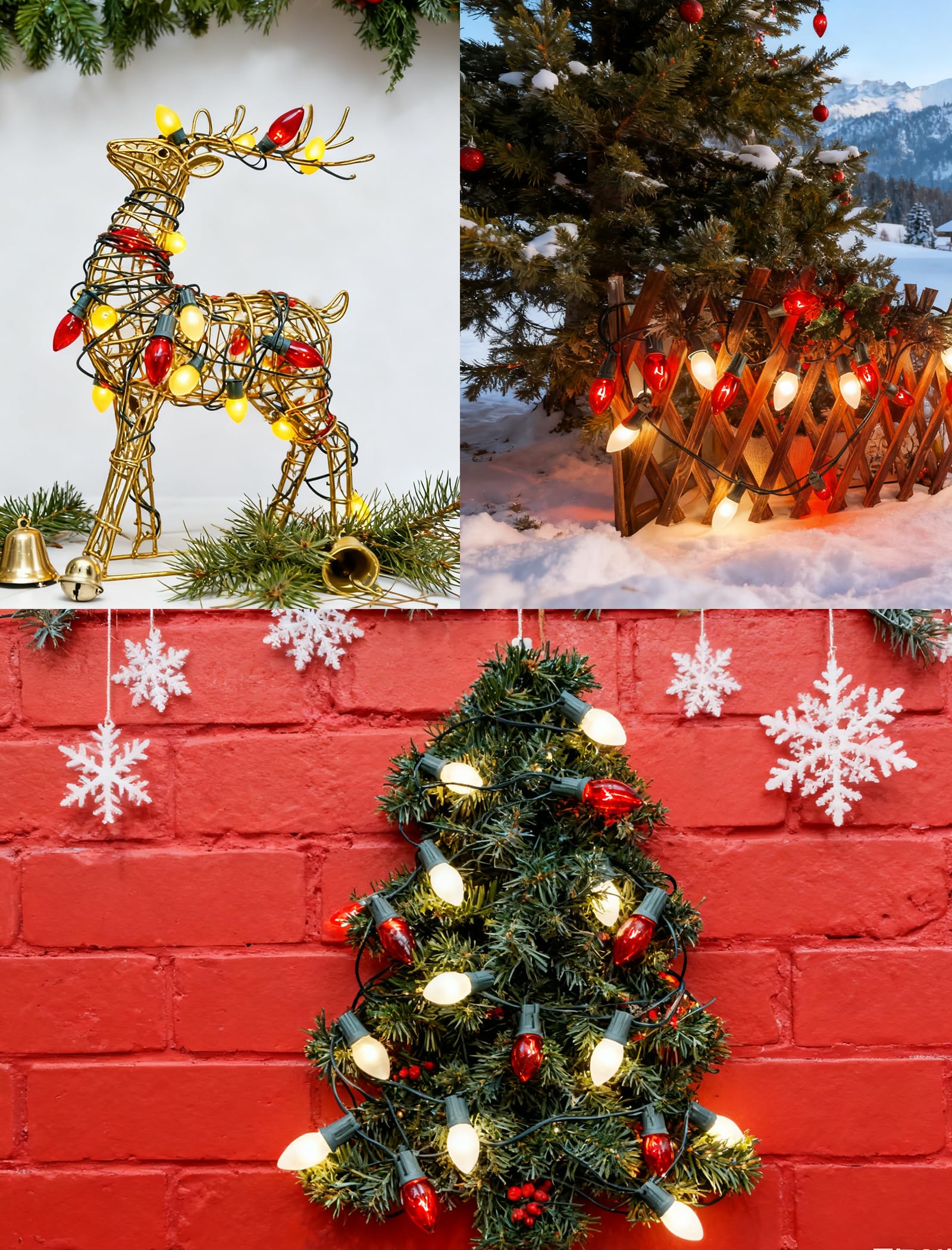 GOOTHY warm glow from red white C9 bulbs