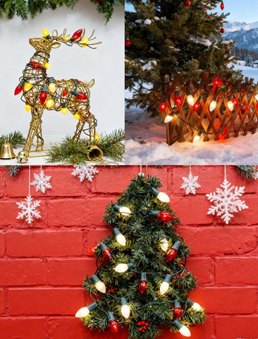 GOOTHY warm glow from red white C9 bulbs