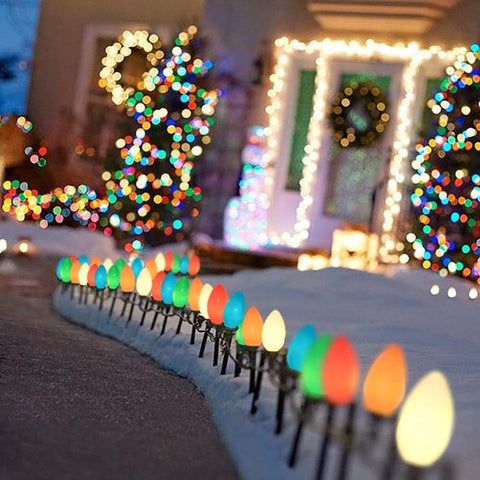 GOOTHY roofline Christmas lights create festive exterior ambiance.