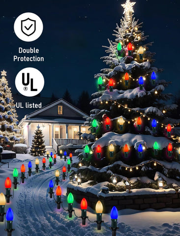 GOOTHY shatterproof bulbs provide durable performance for festive displays.