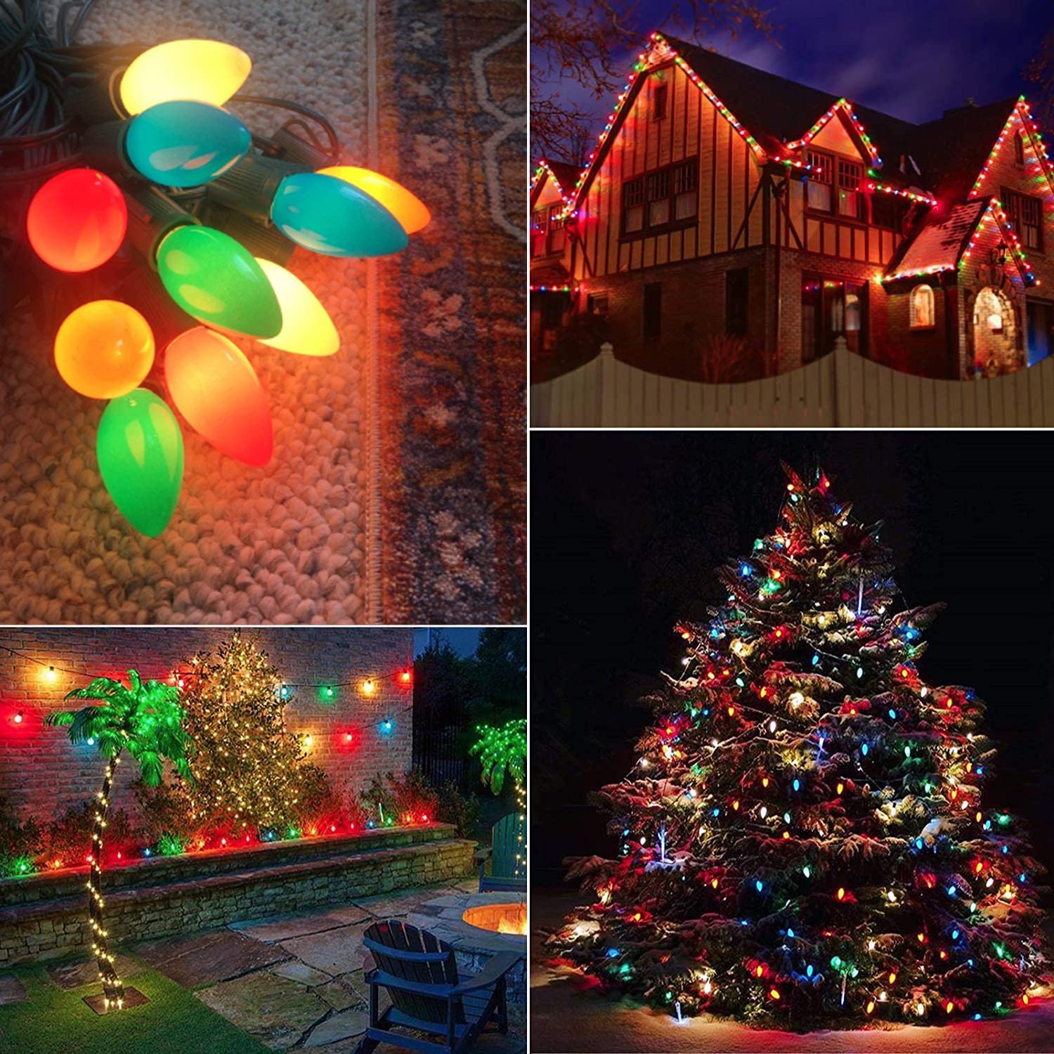 Goothy 27 shatterproof plastic bulbs ensure durable holiday lighting.