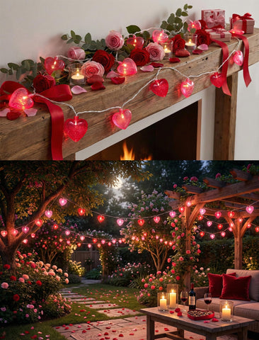 GOOTHY pink-red heart lights create cozy indoor evenings