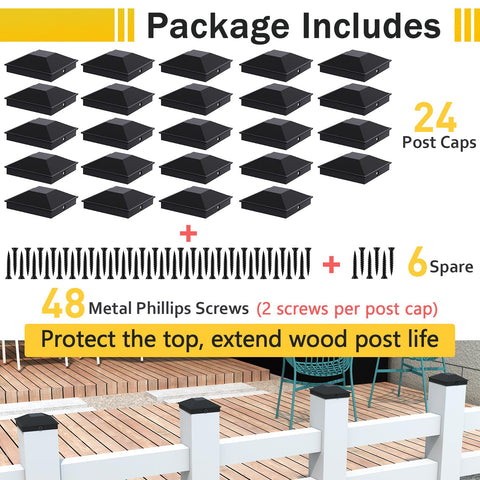 Goovilla 4x4 post cap black side profile showcases sturdy construction