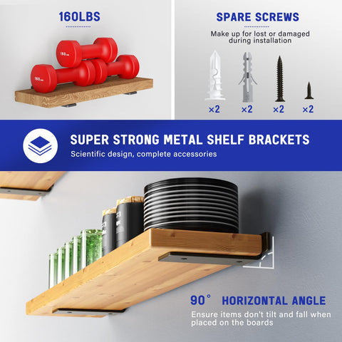Goovilla black-coated iron bracket with 90-degree profile for sturdy mounting.
