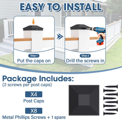 Goovilla fence post cap waterproof design defends against rain