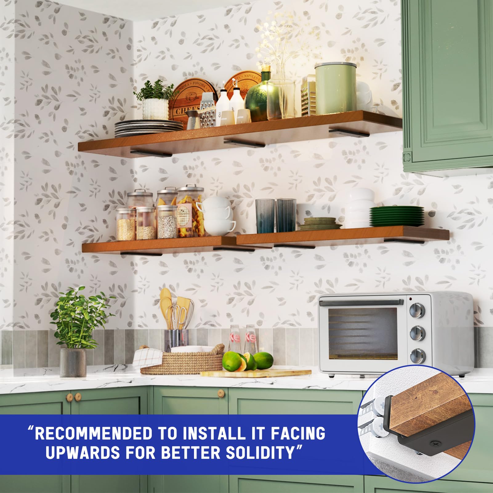 Goovilla heavy-duty floating bracket 8-inch designed for secure wall mounting.