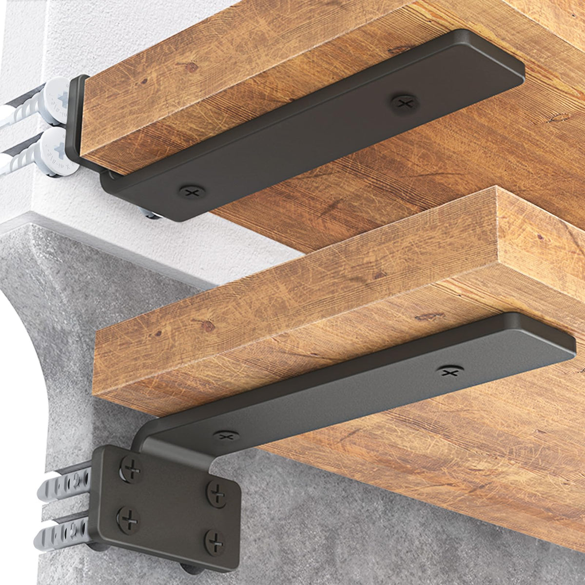 Goovilla heavy-duty 6-inch floating shelf bracket, 6-pack, supports up to 160 lb per pair.