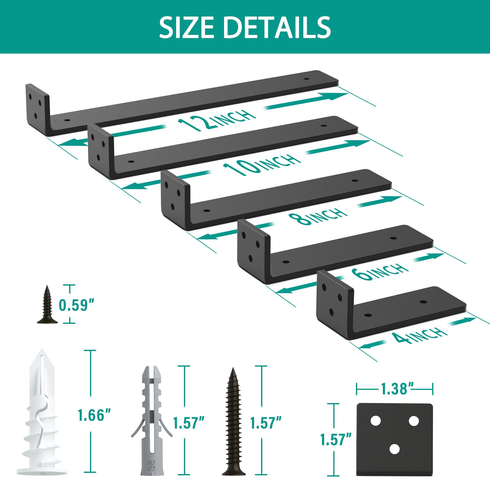 Goovilla brackets with screws and level for quick installation