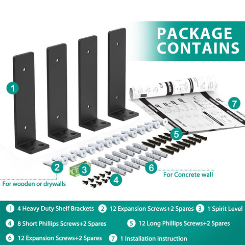 Goovilla organized shelf displaying items secured by heavy-duty brackets