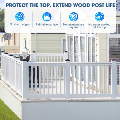 Goovilla post cap installation with screws and drill-ready fit