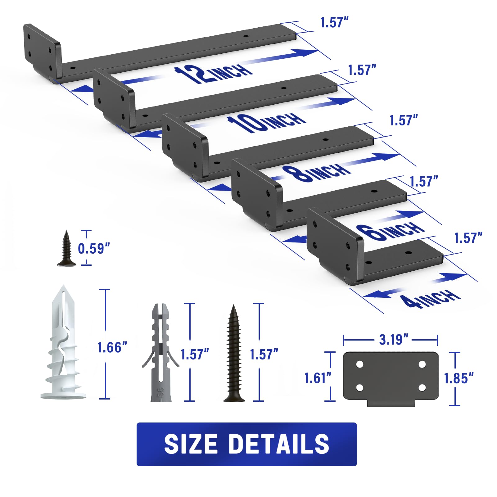 Goovilla bracket close-up highlights black frosted coating and thick iron for durability.