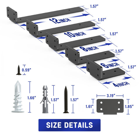 Goovilla bracket close-up highlights black frosted coating and thick iron for durability.
