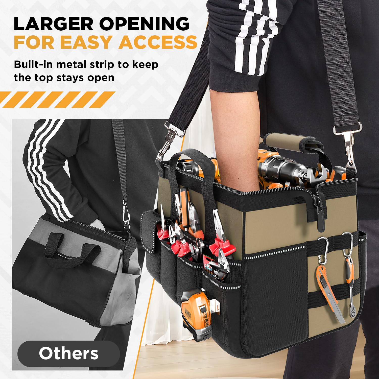 Goovilla tool bag rubber bases keep it stable on work surfaces