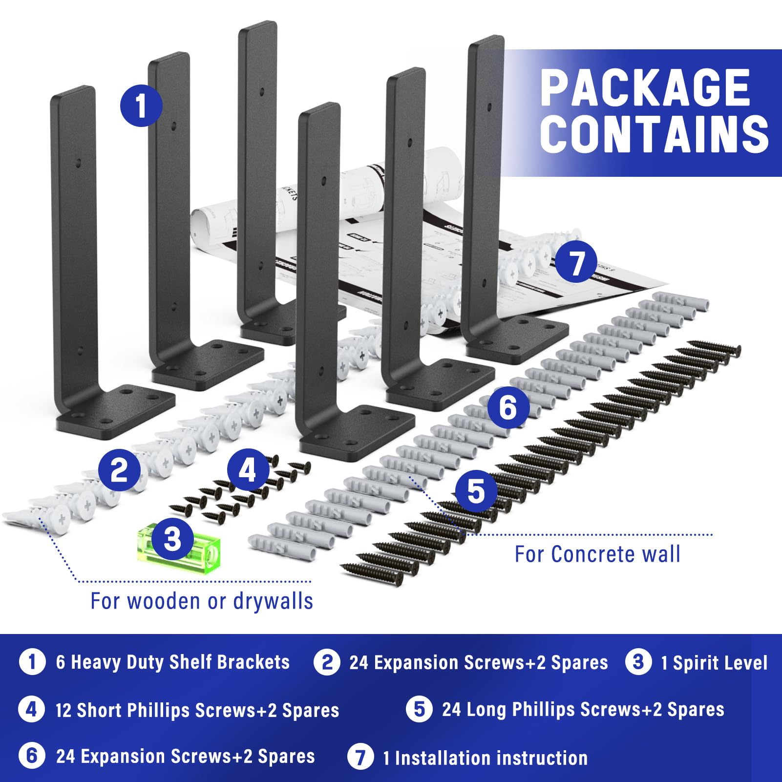 Goovilla 8-inch brackets ideal for living rooms, kitchens, and storage areas.