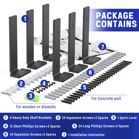Goovilla 8-inch brackets ideal for living rooms, kitchens, and storage areas.