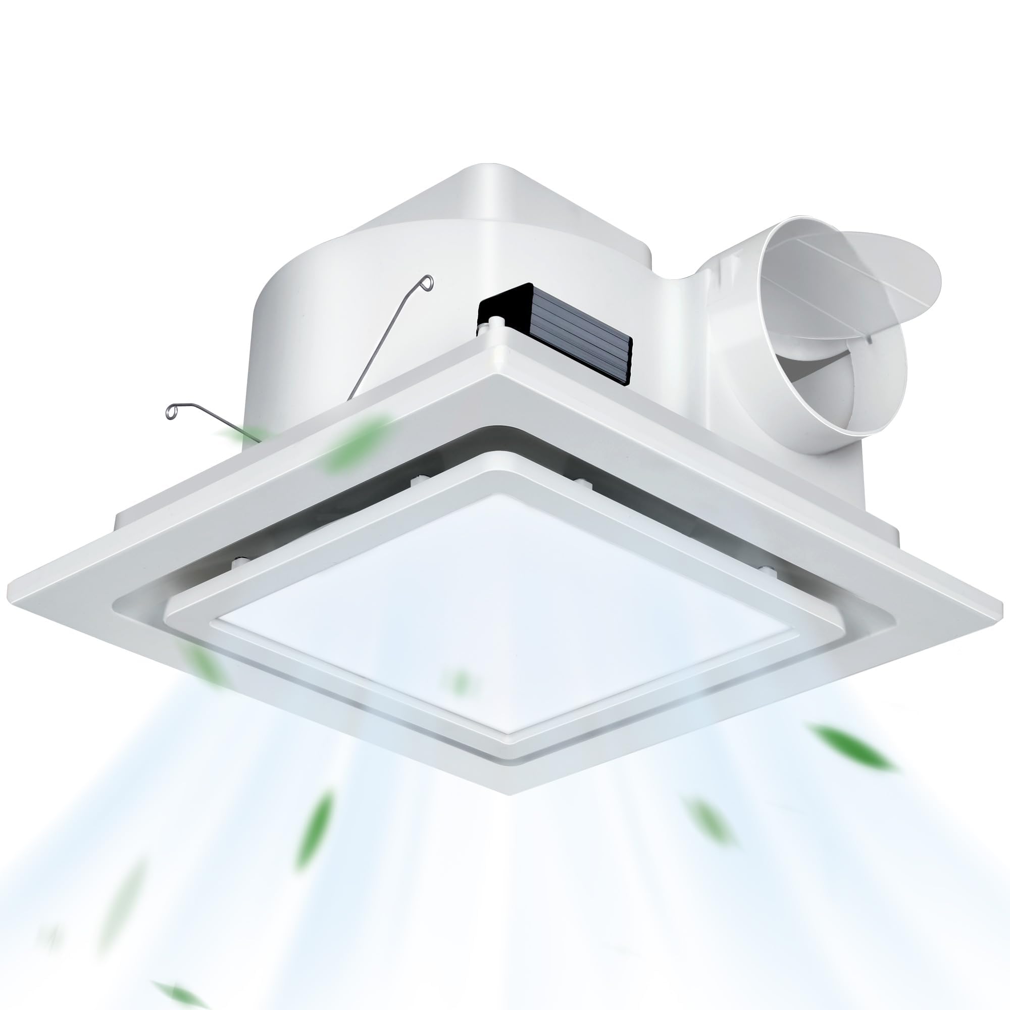 Gopper 12in ultra quiet fan with LED light for efficient bathroom ventilation.