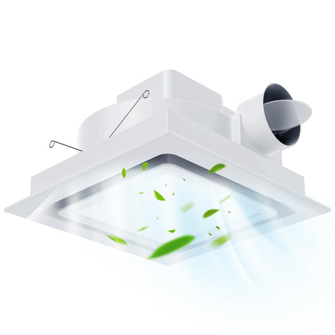 Gopper 12in ultra-quiet exhaust fan front view with dimmable LED for customizable lighting