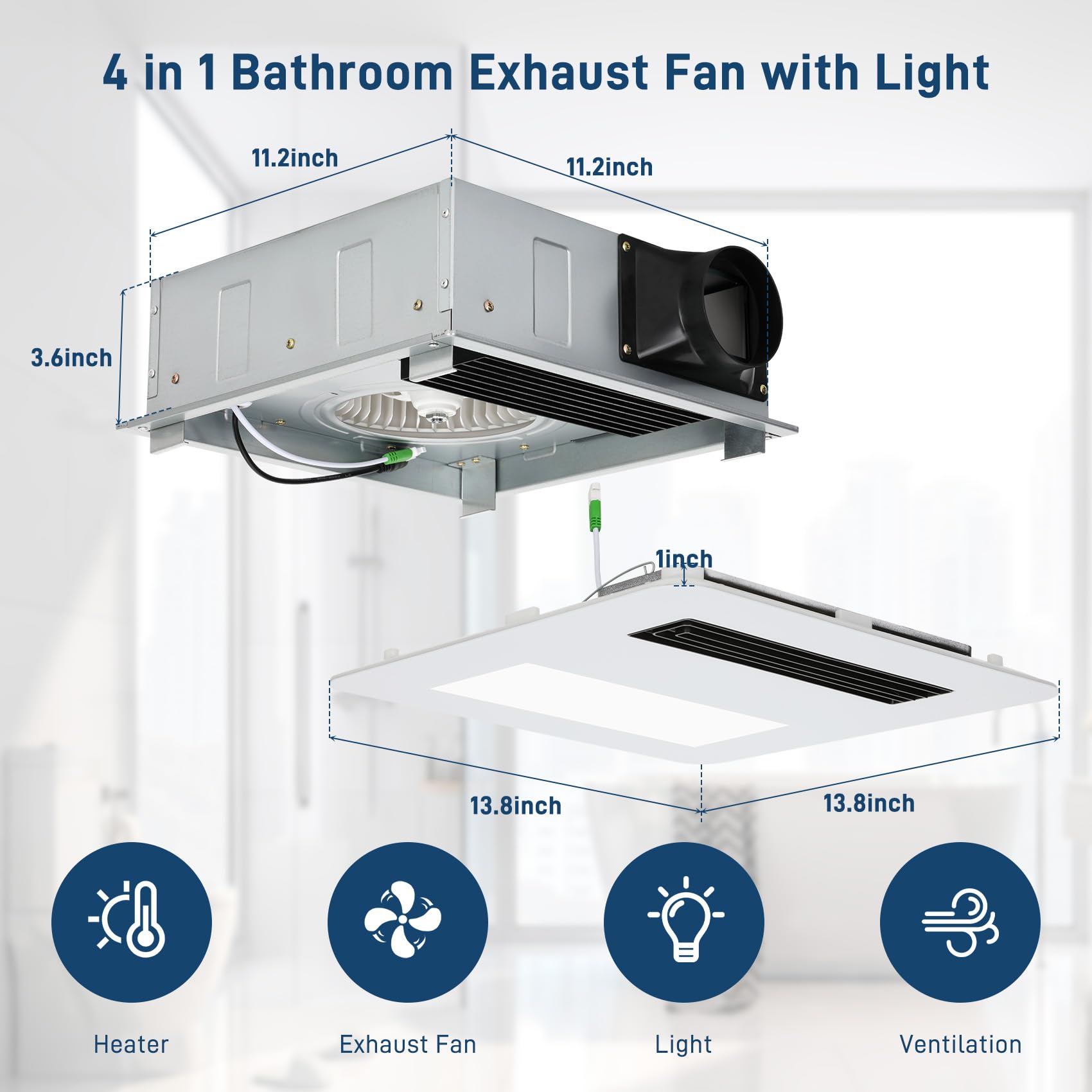 Gopper 190 CFM airflow quickly clears steam from mirrors