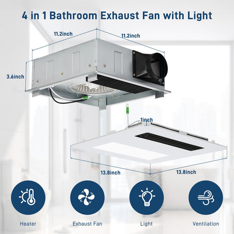 Gopper 190 CFM airflow quickly clears steam from mirrors