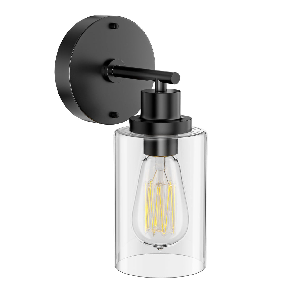 GORDNWE bathroom sconce with matte black finish and glass shade for vanity lighting